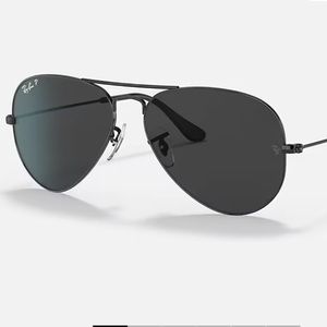 Large All Black Ray Ban Aviators